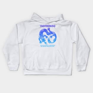 Taekwondo Five Tenets Blue Dragon Artwork Martial Arts Kids Hoodie